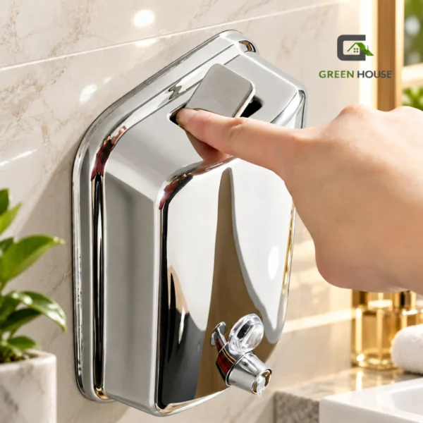 Dispensador De Jabón Líquido 1 Litro Acero Inoxidable Brillante