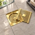 Sumidero -Antiolor Dorado Acero Sus 304 Inoxidable  De 10x10cm Pack De 2 Unidades
