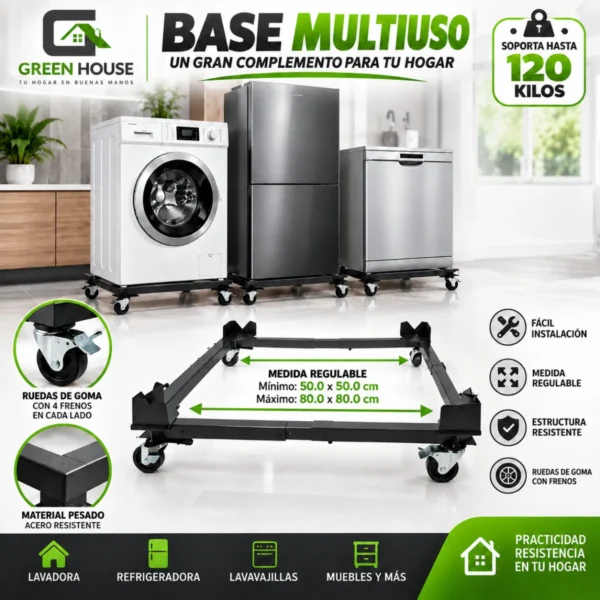 Base  Para Lavadora - Refrigeradora - Cocina  Con Frenos Nacional
