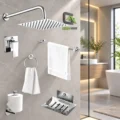 Combo De Ducha 8 Pulgadas Con Mezcladora Monocomando Mas Accesorios De Baño