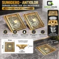 Sumidero -Antiolor Dorado Acero Sus 304 Inoxidable  De 10x10cm Pack De 2 Unidades