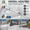 Griferia  Agua Fria De Lavatorio Pared - Ducha Tina - Cocina Acero Inoxidable Cromado