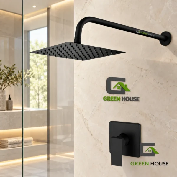 Combo De Baño Monocomando De Ducha Con Salida Cuadrada + Accesorios De Baño