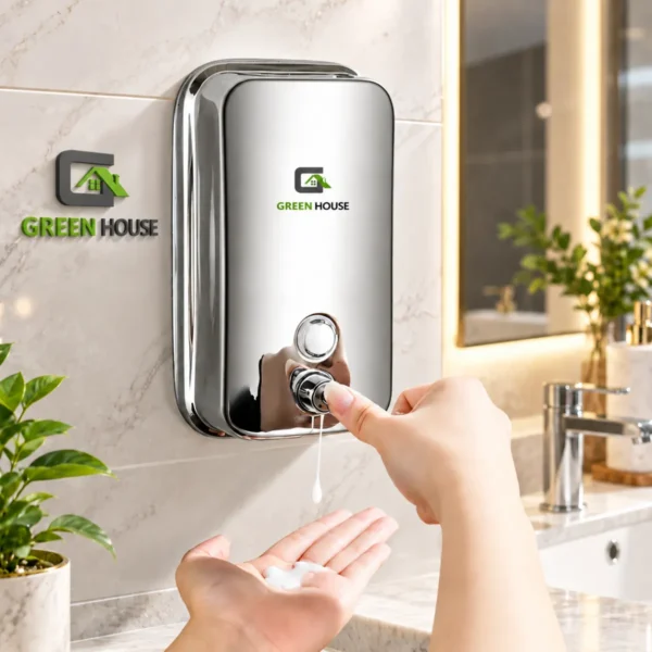 Dispensador De Jabón Líquido 1 Litro Acero Inoxidable Brillante