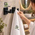 Pack De 2 Percheros Colgadores De Toallas Para Baño Negro Acero Inoxidable