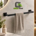 Kit De Baño Européo Square Acero Negro Inoxidable Cuadrado
