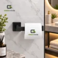Kit De Baño Européo Square Acero Negro Inoxidable Cuadrado