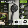 DUCHA TELEFONO NEGRO 3 FUNCIONES ABS