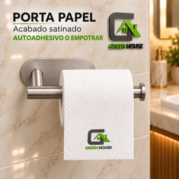 Porta Papel Higienico Autoadhesivo Acero Inoxidable Satinado